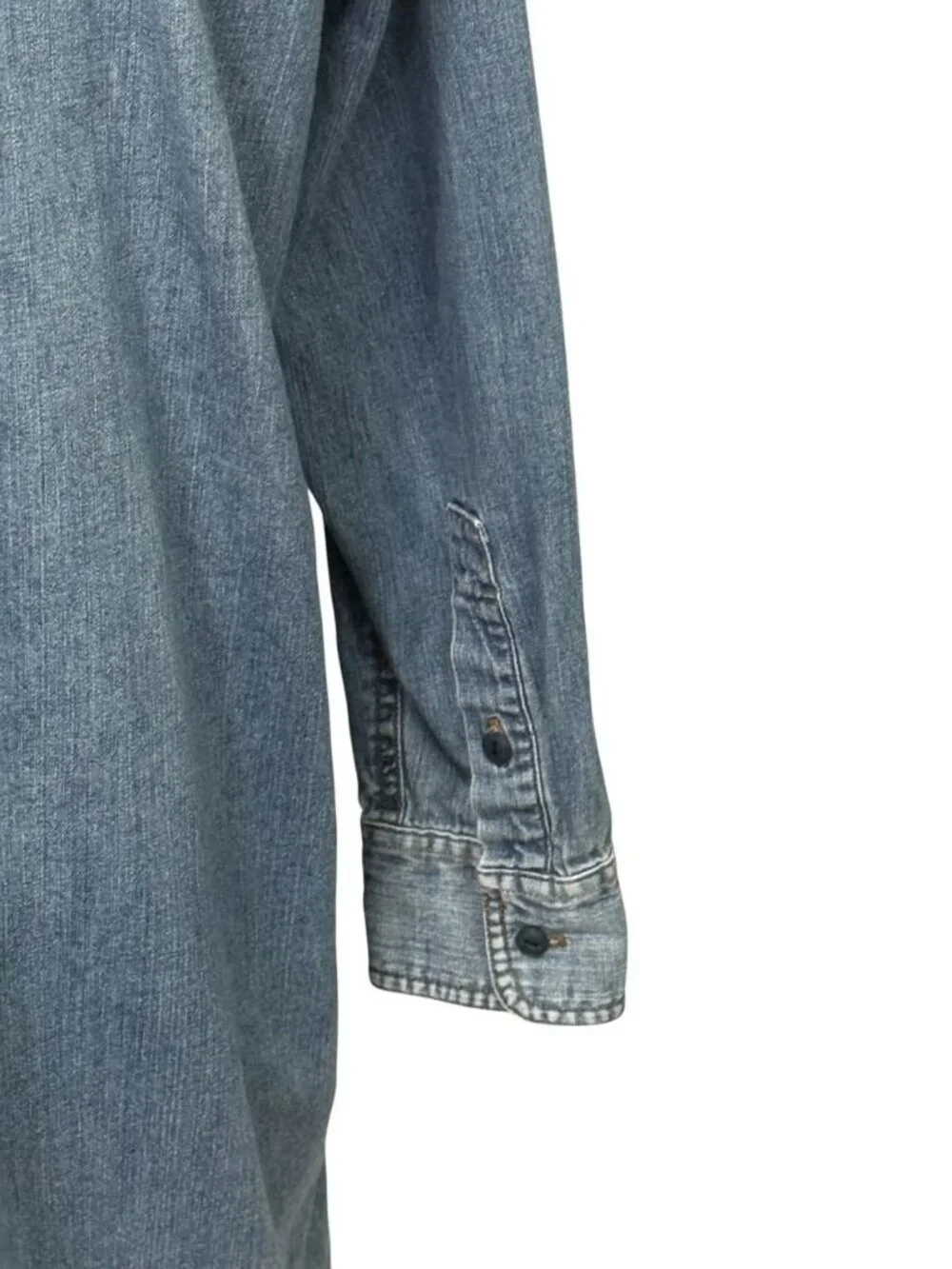 Madewell Womens Denim Oversized Ex-Boyfriend Shirtdress Dress Mini Pocket Size S - Picture 8 of 13